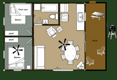 Cabin 4 Ladyslipper - floorplan